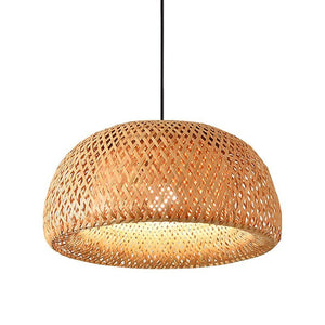 Lámpara colgante de mimbre con interruptor y enchufe "Hanna" - Barcelona Led-Decoración