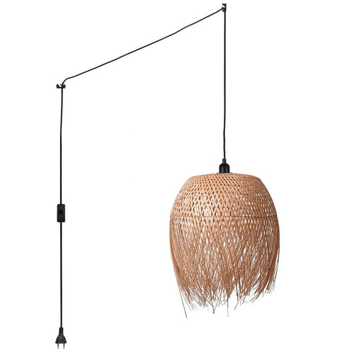 Lámpara colgante de ratán