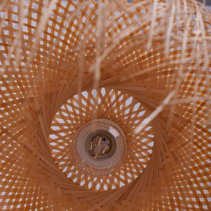 Lámpara colgante de ratán "Java" con interruptor y enchufe (6)