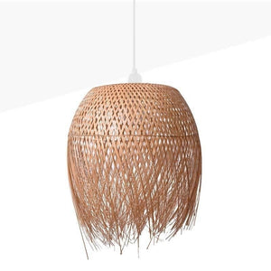 Lámpara colgante de ratán "Java" con interruptor y enchufe - Barcelona Led-Decoración
