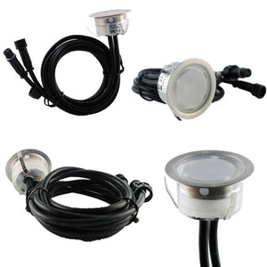 Kit 6 focos LED empotrables en suelo Ø40x20mm 0,4W 12V-DC IP67 - Barcelona Led-