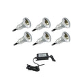 Kit de 6 luzes para escadas encastráveis 0,3W 12V-DC Ø26x41mm IP67 4