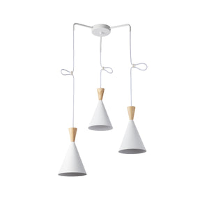Lámpara colgante triple de metal y madera "Lima" - Barcelona Led-Decoración