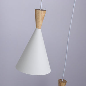 Lámpara colgante triple de metal y madera "Lima" - Barcelona Led-Decoración