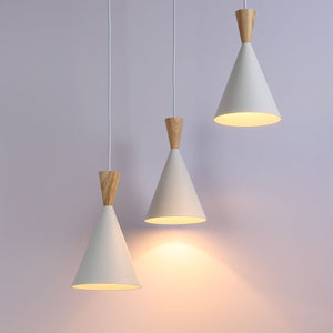 Lámpara colgante triple de metal y madera "Lima" - Barcelona Led-Decoración