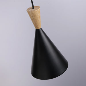 Lámpara colgante triple de metal y madera "Lima" - Barcelona Led-Decoración