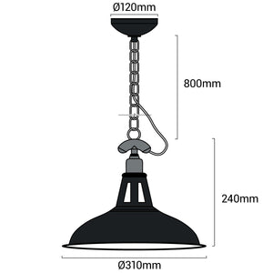 Lámpara estilo industrial colgante "FISHERMAN" (6)