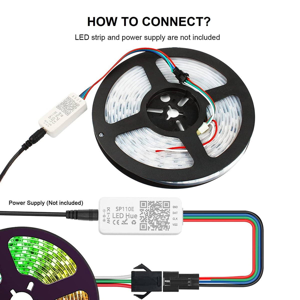 Controlador LED IC pixel Bluetooth RGB/RGBW- 5-24V DC - 1024 Píxeles (1)