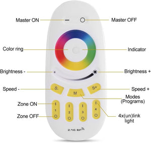 Mando a distancia LED RGBW - 4 Zonas - BLANCO - FUT096 - Mi Light (1)