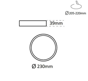 Downlight LED CCT - 40W - IP44 - Corte Ø 205-220mm (2)