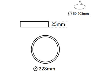 Downlight LED circular empotrable - Diámetro de corte ajustable: Ø 50 a 205 mm - 20W - Barcelona Led-