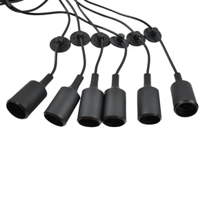 Lámpara araña colgante negra "Lumière" para 6 bombillas E27 – Estilo vintage (4)