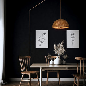 Lámpara colgante de mimbre con interruptor y enchufe "Hanna" (1)