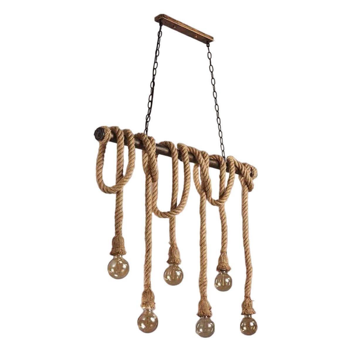 Lámpara colgante de tubería "ROPE" con 6 cuerdas - Barcelona Led-Decoración