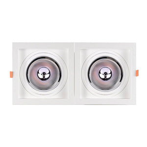Pack x 2 - Aro downlight cuadrado tipo cardan para bombilla QR111 o AR111 - Corte 155 x 155 mm - Barcelona Led-