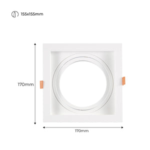 Pack x 3 - Aro downlight cuadrado tipo cardan para bombilla QR111 o AR111 - Corte 155 x 155 mm (4)