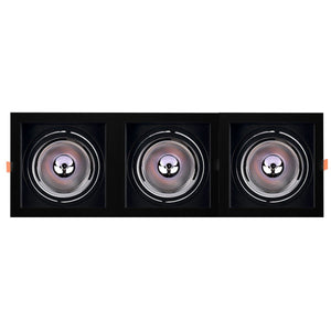 Pack x 3 - Aro downlight cuadrado tipo cardan para bombilla QR111 o AR111 - Corte 155 x 155 mm - Barcelona Led-