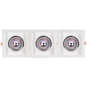 Pack x 3 - Aro downlight cuadrado tipo cardan para bombilla QR111 o AR111 - Corte 155 x 155 mm - Barcelona Led-