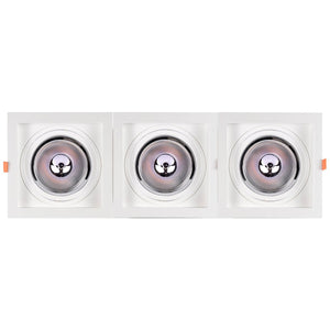 Pack x 3 - Aro downlight cuadrado tipo cardan para bombilla QR111 o AR111 - Corte 155 x 155 mm (12)