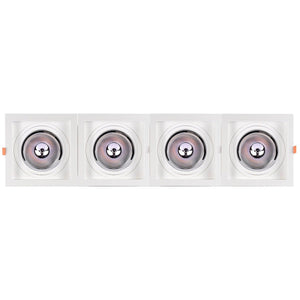 Pack x 4 - Aro downlight cuadrado tipo cardan para bombilla QR111 o AR111 - Corte 155 x 155 mm - Barcelona Led-