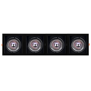 Pack x 4 - Aro downlight cuadrado tipo cardan para bombilla QR111 o AR111 - Corte 155 x 155 mm - Barcelona Led-