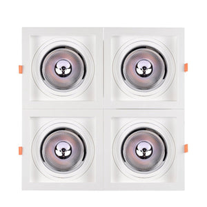 Pack x 4 - Aro downlight cuadrado tipo cardan para bombilla QR111 o AR111 - Corte 155 x 155 mm - Barcelona Led-