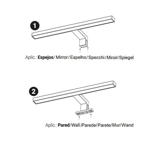 Aplique espejo baño LED - 30cm - 5W | Fijación en espejo y mueble - Barcelona Led-Decoración