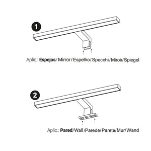 Aplique espejo baño LED - 30cm - 5W | Fijación en espejo y mueble (8)