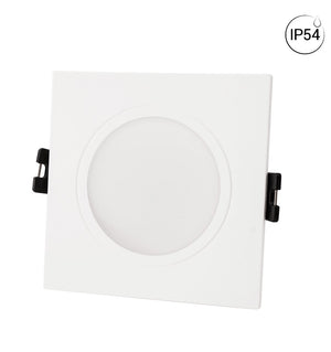 Aro downlight cuadrado para bombilla GU10/MR16 - Difusor opal - Corte Ø 75-80 mm - IP54 - Barcelona Led-