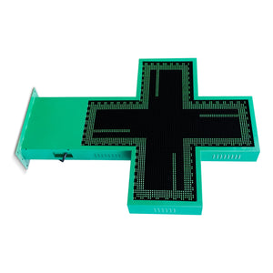 Cruz de farmacia LED monocolor verde programable P10 - Exterior - 96x96cm - Barcelona Led-Signage