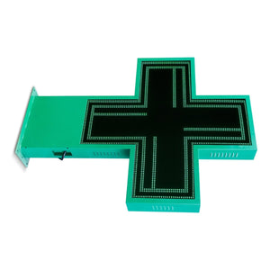 Cruz de farmacia LED monocolor verde programable P10 - Exterior - 96x96cm - Barcelona Led-Signage