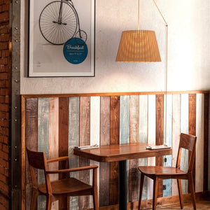 Lámpara colgante de mimbre "Hank" con interruptor y enchufe - Barcelona Led-Decoración