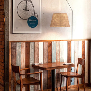 Lámpara colgante de mimbre "Hank" con interruptor y enchufe - Barcelona Led-Decoración