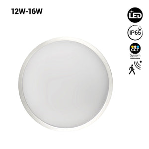 Plafón LED con sensor de movimiento estanco - CCT - Potencia ajustable 12W-16W - Ø30cm - IP65 - Barcelona Led-