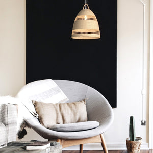 Lámpara colgante de mimbre "Ikken" con interruptor y enchufe (20)