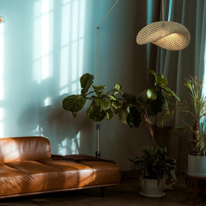 Lampara colgante de mimbre "Vimet Lite" con interruptor y enchufe - Barcelona Led-Decoración