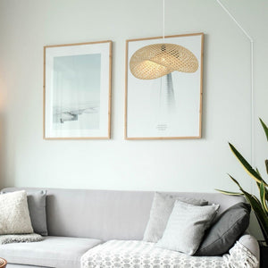 Lampara colgante de mimbre "Vimet Lite" con interruptor y enchufe - Barcelona Led-Decoración