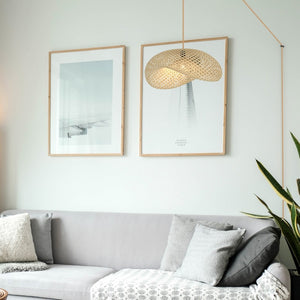Lampara colgante de mimbre "Vimet Lite" con interruptor y enchufe - Barcelona Led-Decoración
