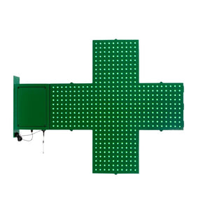 Cruz de farmacia LED monocolor verde - 80x80cm - Doble cara - Exterior - Barcelona Led-Signage