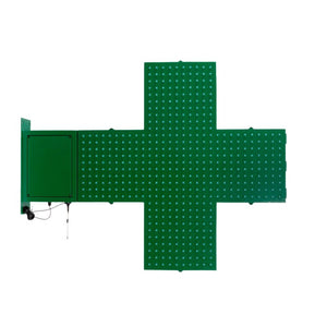 Cruz de farmacia LED monocolor verde - 80x80cm - Doble cara - Exterior - Barcelona Led-Signage