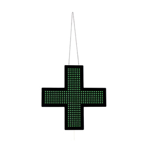 Cruz de farmacia LED monocolor verde - 60x60cm - Una cara - IP20