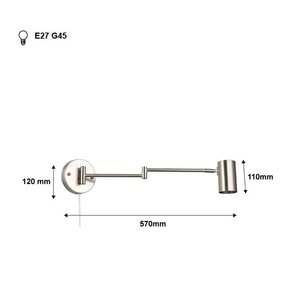 Aplique de pared extensible con enchufe "Lisa" - E27 G45 - Barcelona Led-Decoración