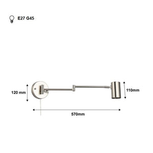 Aplique de pared extensible con enchufe "Lisa" - E27 G45 (44)