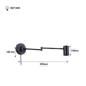 Aplique de pared extensible con enchufe "Lisa" - E27 G45 - Barcelona Led-Decoración