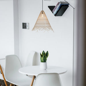 Lámpara colgante de mimbre "Willow" con interruptor y enchufe - Barcelona Led-Decoración