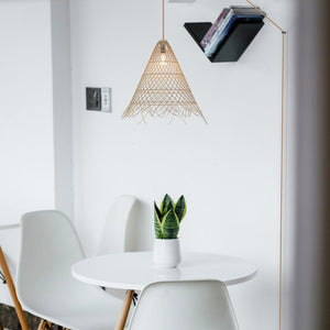 Lámpara colgante de mimbre "Willow" con interruptor y enchufe - Barcelona Led-Decoración