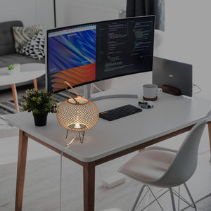 Lámpara de mesa de bambú "Sendai" - E27 (9)