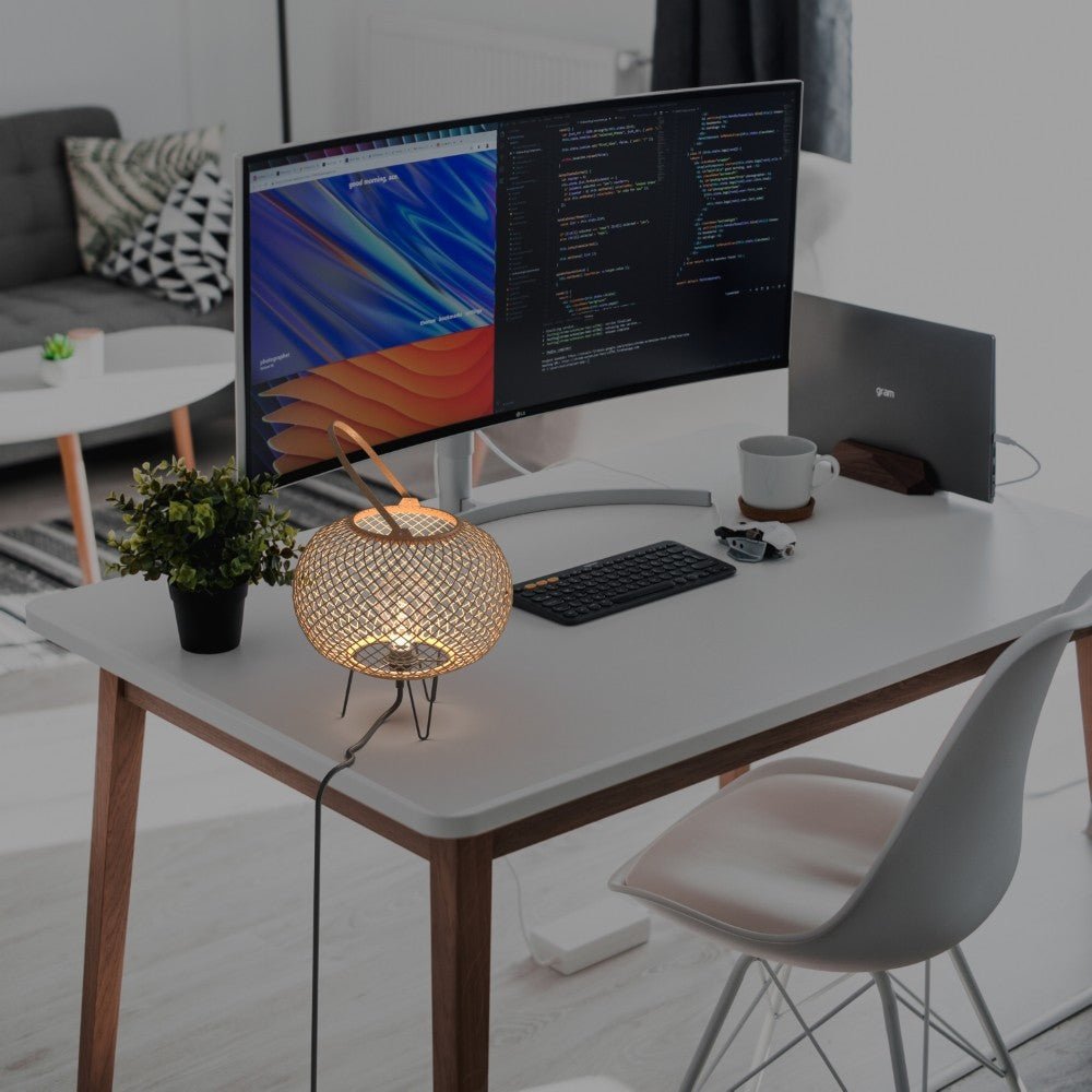 Lámpara de mesa de bambú "Sendai" - E27 - Barcelona Led-Decoración
