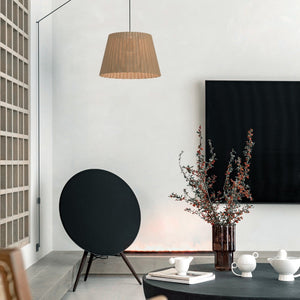 Lámpara colgante de mimbre "Hank" con interruptor y enchufe (22)