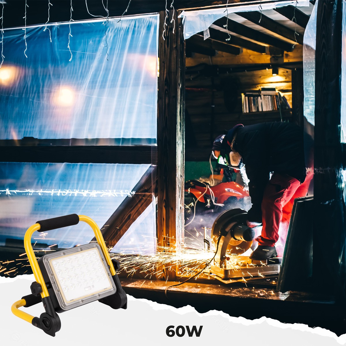 Proyector LED portátil de trabajo 60W - IP65 - 6000K (12)
